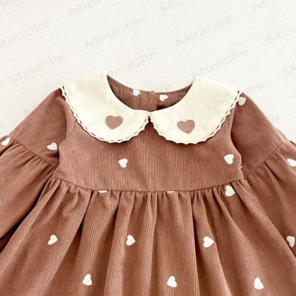 Baby Toddler Heart Print Peter Pan Collar Dress - image 10