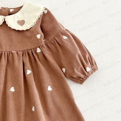 Baby Toddler Heart Print Peter Pan Collar Dress - image 11