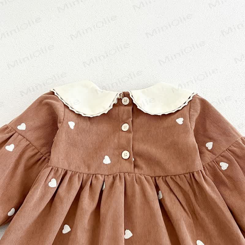 Baby Toddler Heart Print Peter Pan Collar Dress - image 12
