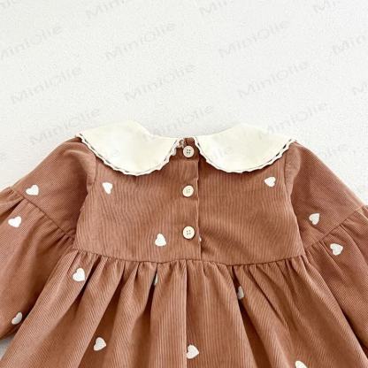 Baby Toddler Heart Print Peter Pan Collar Dress - image 12