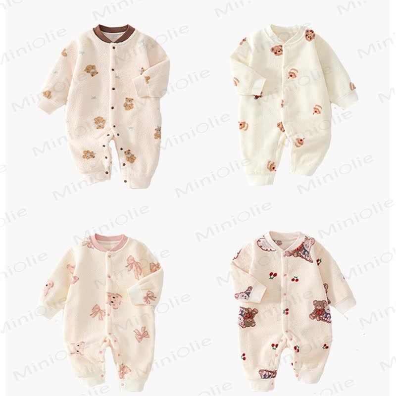 Baby Plush Snap Front Romper - image 1
