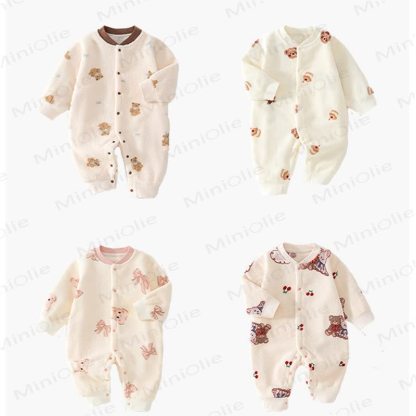 Baby Plush Snap Front Romper - image 1