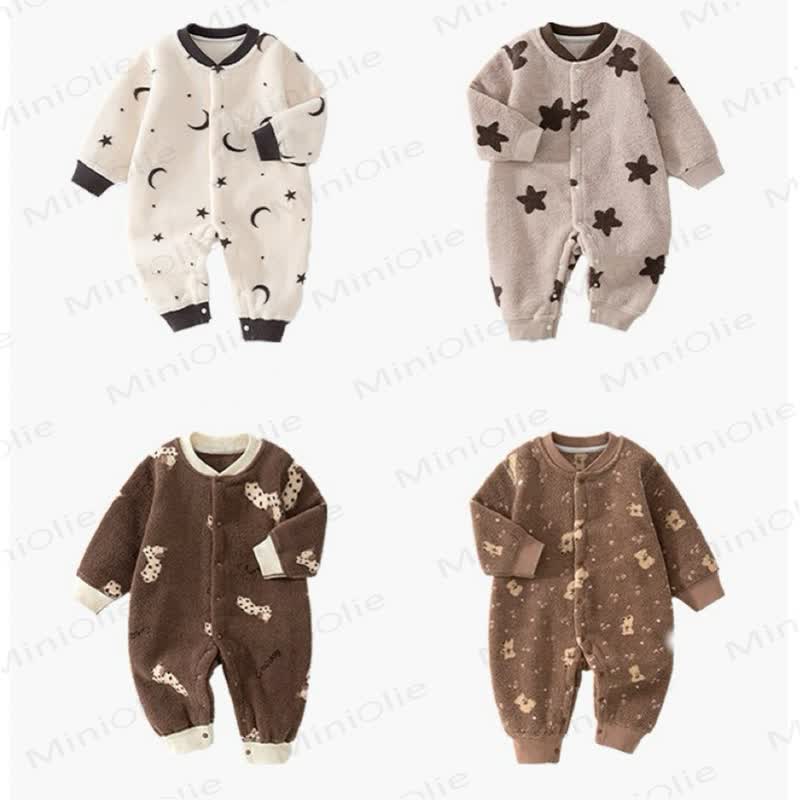 Baby Plush Snap Front Romper - image 2