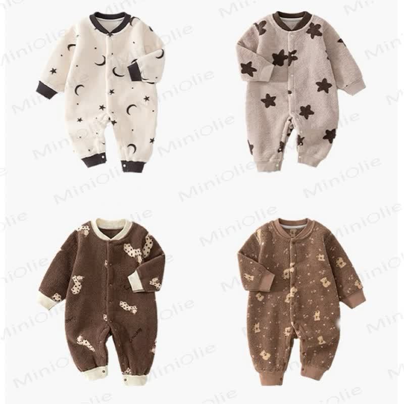 Baby Plush Snap Front Romper - image 2