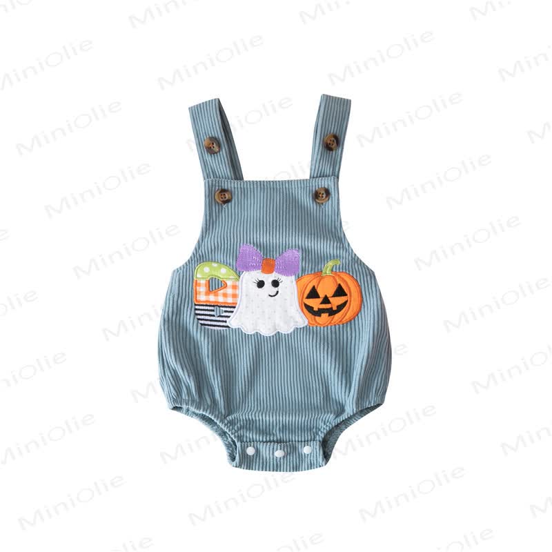 BOO Baby Halloween Corduroy Suspender Bodysuit - Blue - 12-18M - image 9