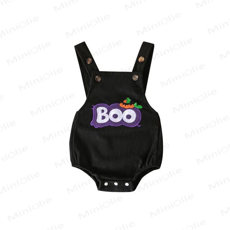 BOO Baby Halloween Corduroy Suspender Bodysuit - Black - 12-18M - image 19