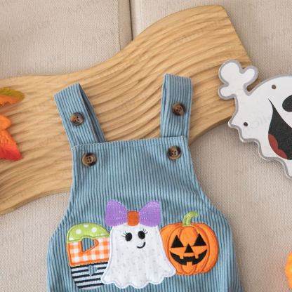 BOO Baby Halloween Corduroy Suspender Bodysuit - image 4