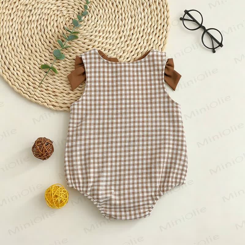 Baby Gingham Football Sleeveless Bodysuit - image 2