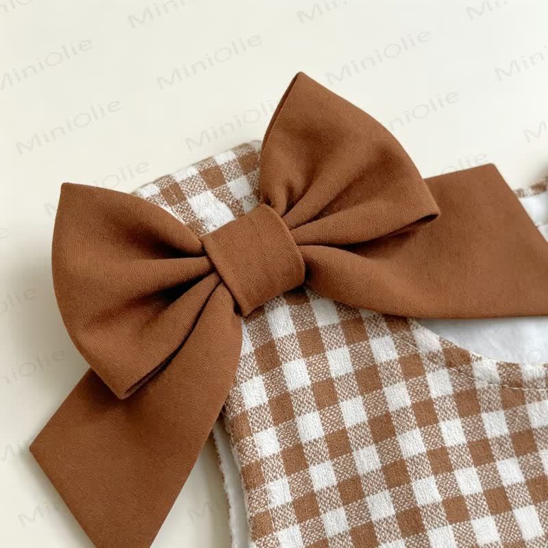 Baby Gingham Football Sleeveless Bodysuit - image 3