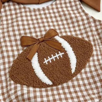Baby Gingham Football Sleeveless Bodysuit - image 4