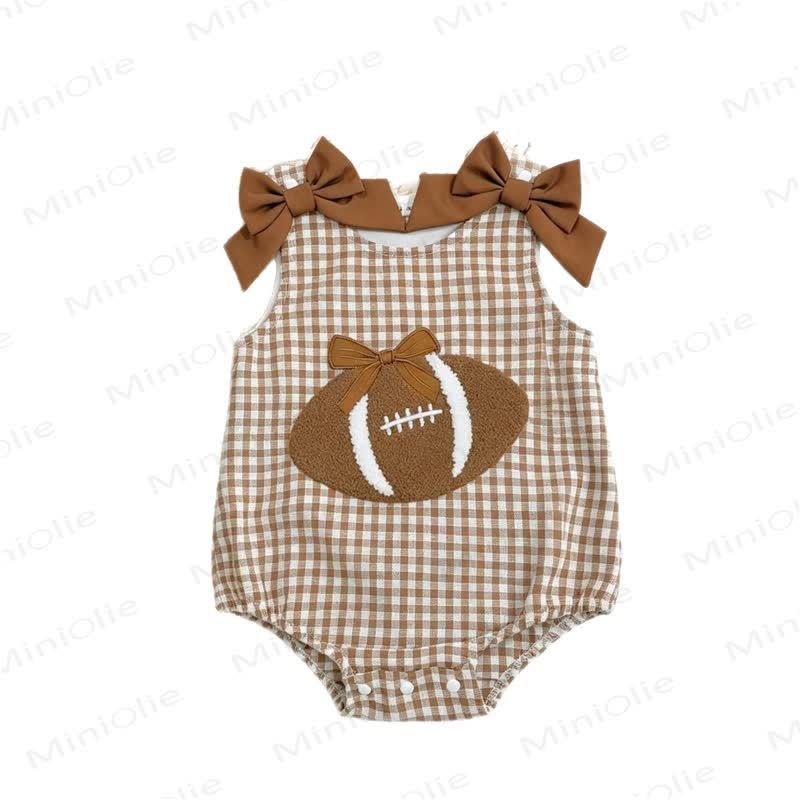 Baby Gingham Football Sleeveless Bodysuit - image 5