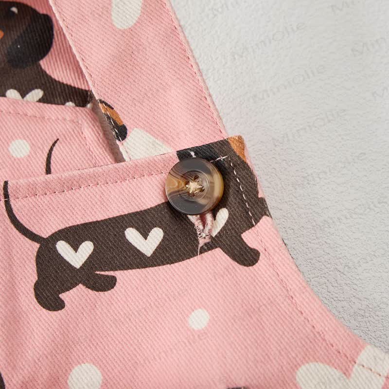 Baby Toddler Dachshund Heart Print Overalls - image 4