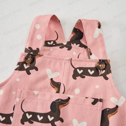 Baby Toddler Dachshund Heart Print Overalls - image 3