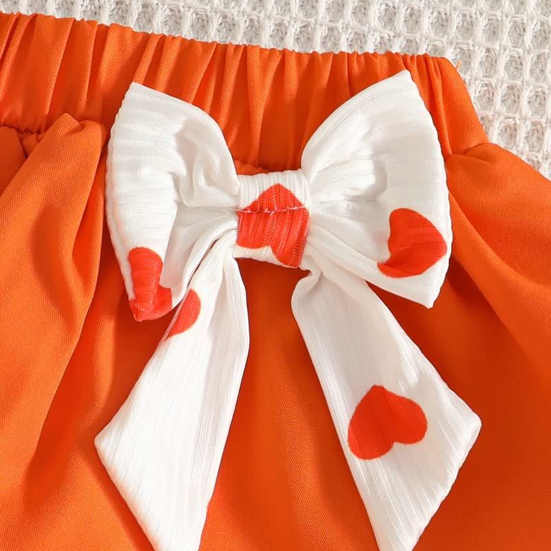 Baby Girl Heart Print Top and Skirt Set with Headband - image 9
