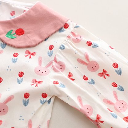 Baby Toddler Girl Bunny Print Peter Pan Top and Pants 2-piece Set - image 5