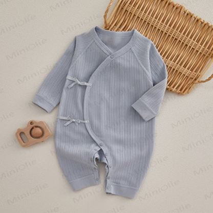 Baby Soft Ribbed Long Sleeve Onesie - Blue - 3-6M - image 5