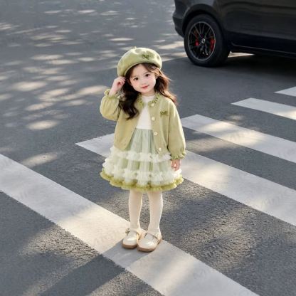 Baby Toddler Ruffle Cardigan Tulle Dress Set - image 3