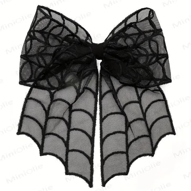 1PC Baby Halloween Mesh Hair Clip - Black Spiderweb - image 2