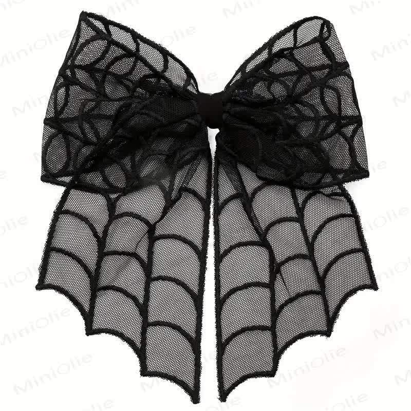 1PC Baby Halloween Mesh Hair Clip - Black Spiderweb - image 2