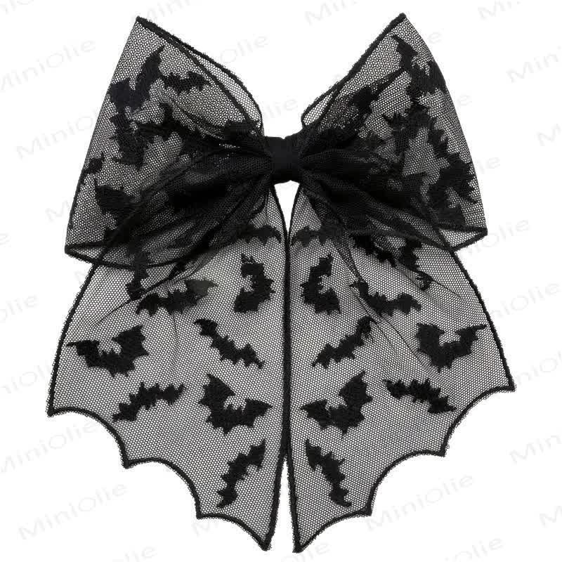 1PC Baby Halloween Mesh Hair Clip - Black Bat - image 7