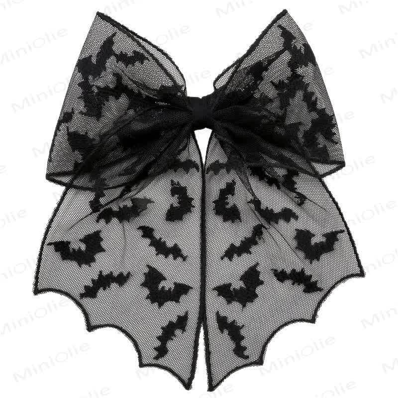 1PC Baby Halloween Mesh Hair Clip - Black Bat - image 7
