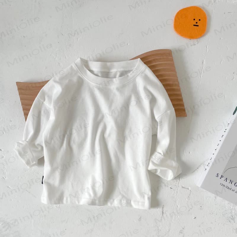 Toddler Crewneck Long Sleeve Solid Color T-Shirt - White - 8-9T - image 2