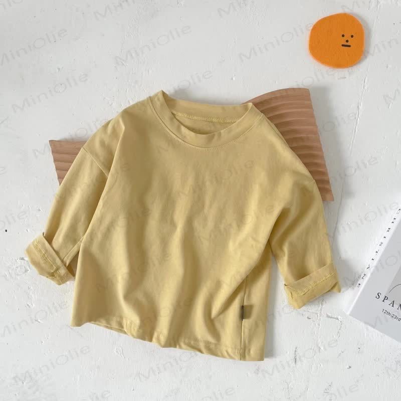 Toddler Crewneck Long Sleeve Solid Color T-Shirt - Yellow - 8-9T - image 3
