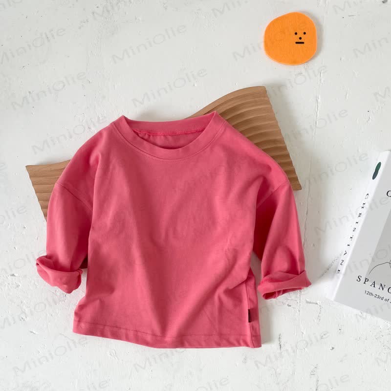 Toddler Crewneck Long Sleeve Solid Color T-Shirt - Red - 8-9T - image 4