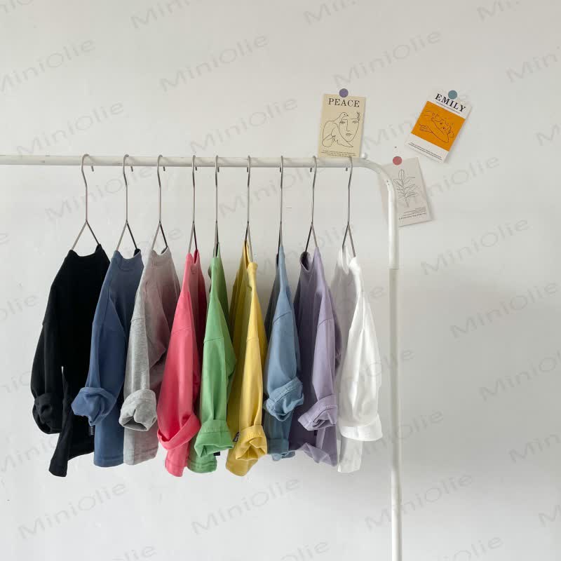 Toddler Crewneck Long Sleeve Solid Color T-Shirt - image 1
