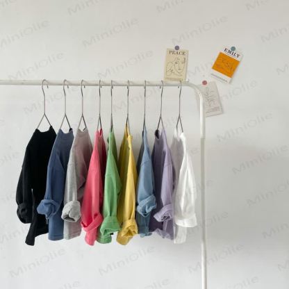 Toddler Crewneck Long Sleeve Solid Color T-Shirt - image 1