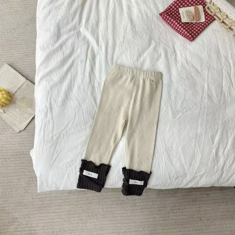 Baby Soft Knit Ruffle Cuff Leggings - Beige - 3-4T - image 3