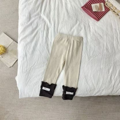 Baby Soft Knit Ruffle Cuff Leggings - Beige - 3-4T - image 3
