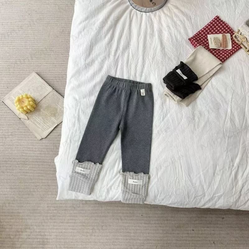 Baby Soft Knit Ruffle Cuff Leggings - Gray - 3-4T - image 4