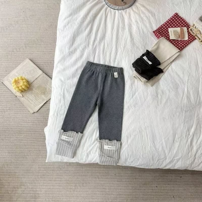 Baby Soft Knit Ruffle Cuff Leggings - Gray - 3-4T - image 4
