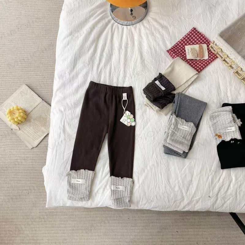 Baby Soft Knit Ruffle Cuff Leggings - Brown - 3-4T - image 1
