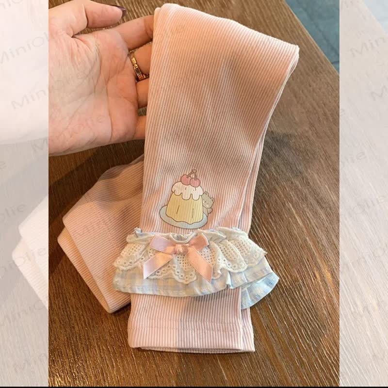 Baby Toddler Girl Sweet Ribbed Leggings - Pink - 4-5T - image 2