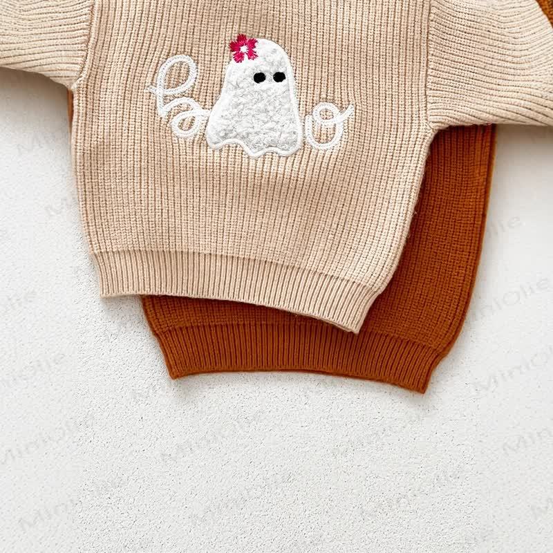 Baby Ghost Applique Knit Sweater - image 4