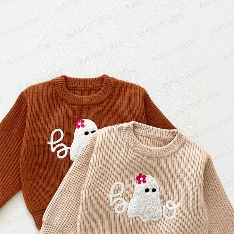 Baby Ghost Applique Knit Sweater - image 3