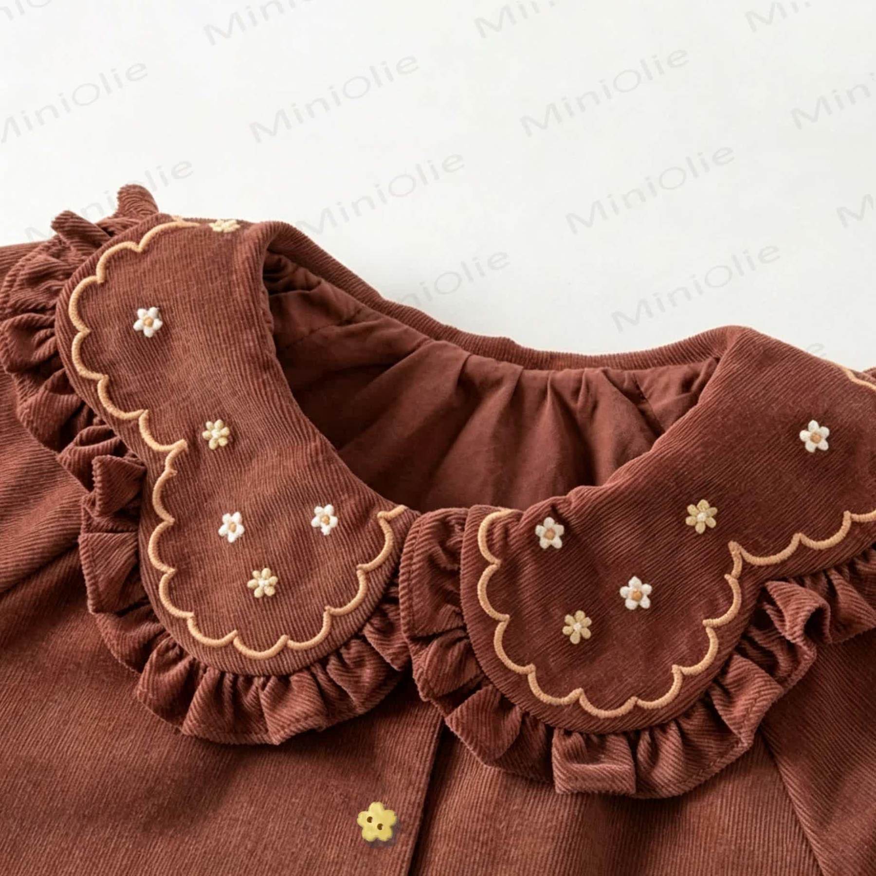 Baby Girls Floral Embroidery Ruffle Long Sleeve Sweatshirt - image 3