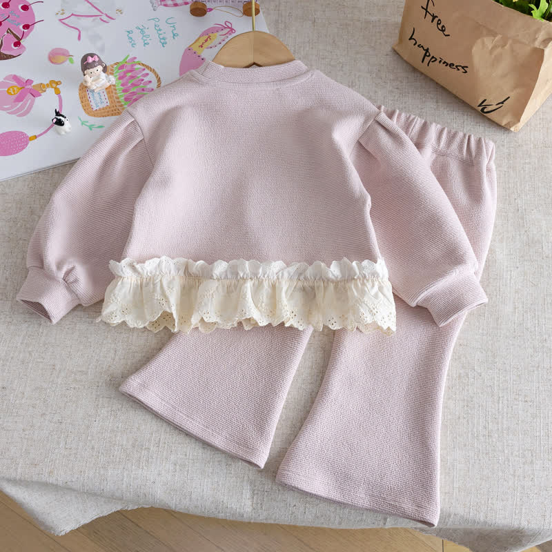 Baby Toddler Girl Pink Blush Lace Top and Pants 2-piece Set - image 2