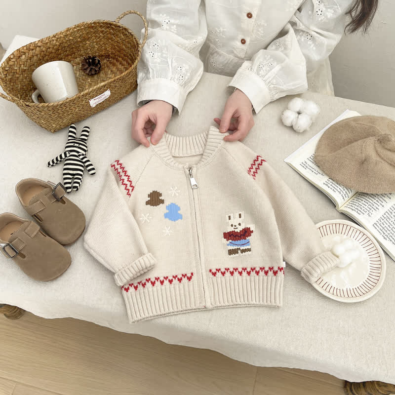 Baby Toddler Cartoon Knit Cardigan or Denim Pants - Cardigan - 4-5T - image 2