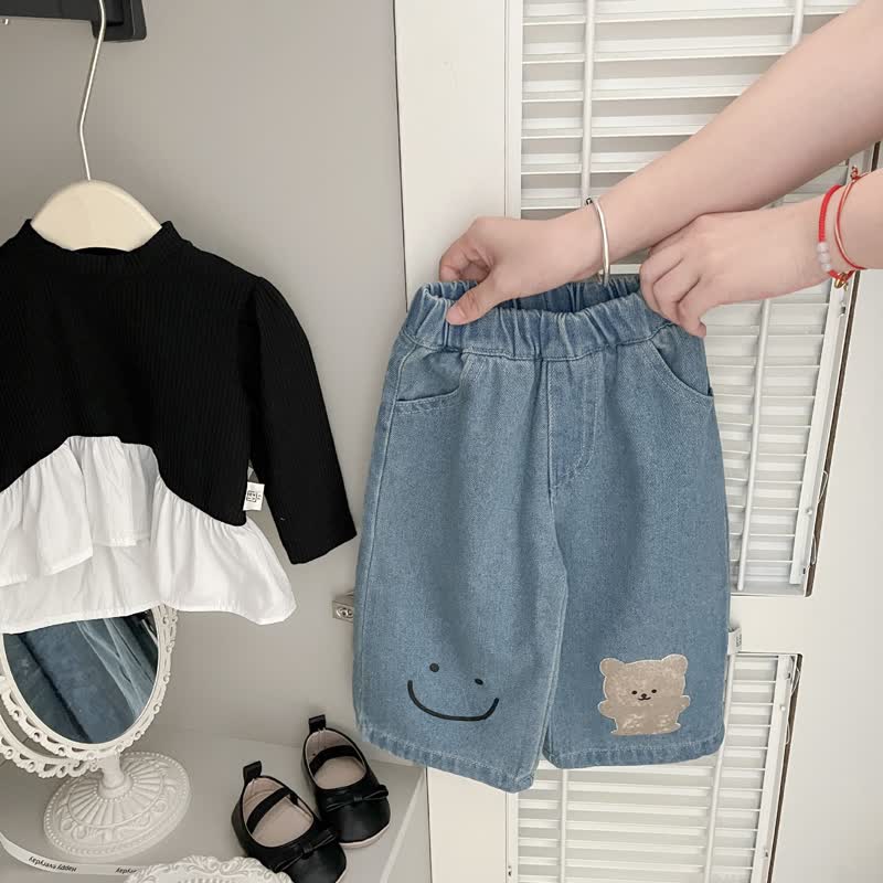 Baby Toddler Cartoon Knit Cardigan or Denim Pants - Pants - 3-4T - image 3
