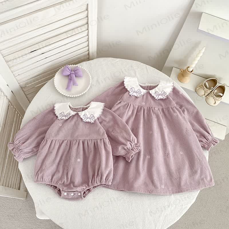 Baby Girl Corduroy Peter Pan Collar Dress and Bodysuit - image 1