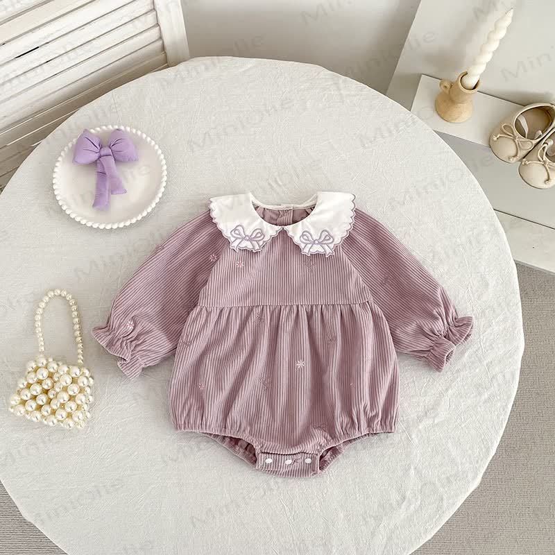 Baby Girl Corduroy Peter Pan Collar Dress and Bodysuit - image 6