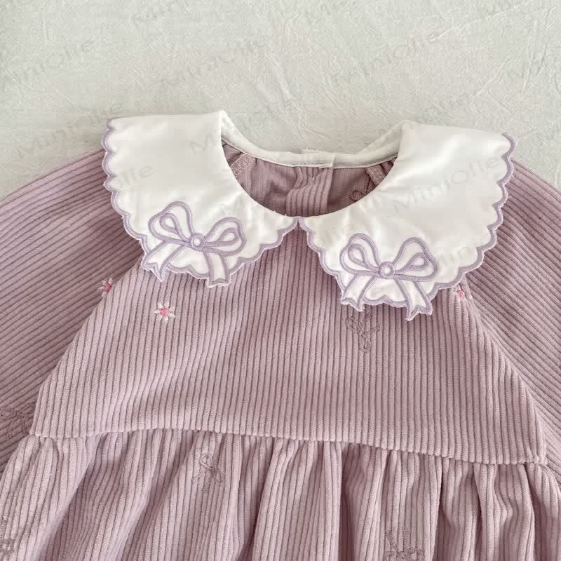 Baby Girl Corduroy Peter Pan Collar Dress and Bodysuit - image 7