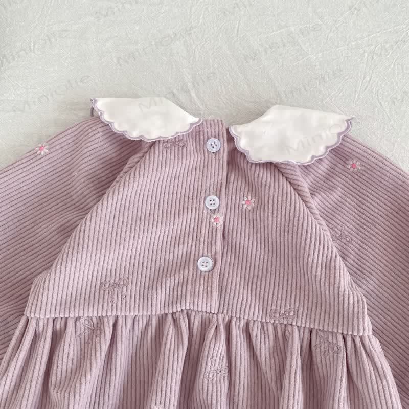 Baby Girl Corduroy Peter Pan Collar Dress and Bodysuit - image 8
