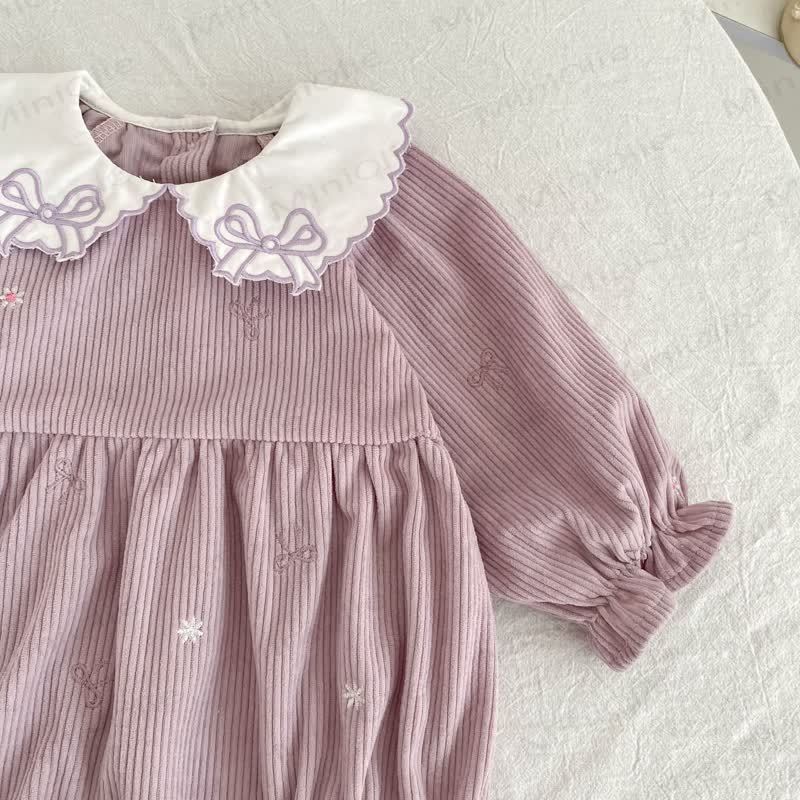 Baby Girl Corduroy Peter Pan Collar Dress and Bodysuit - image 9