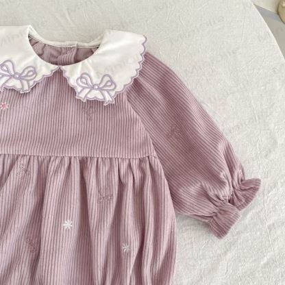 Baby Girl Corduroy Peter Pan Collar Dress and Bodysuit - image 9