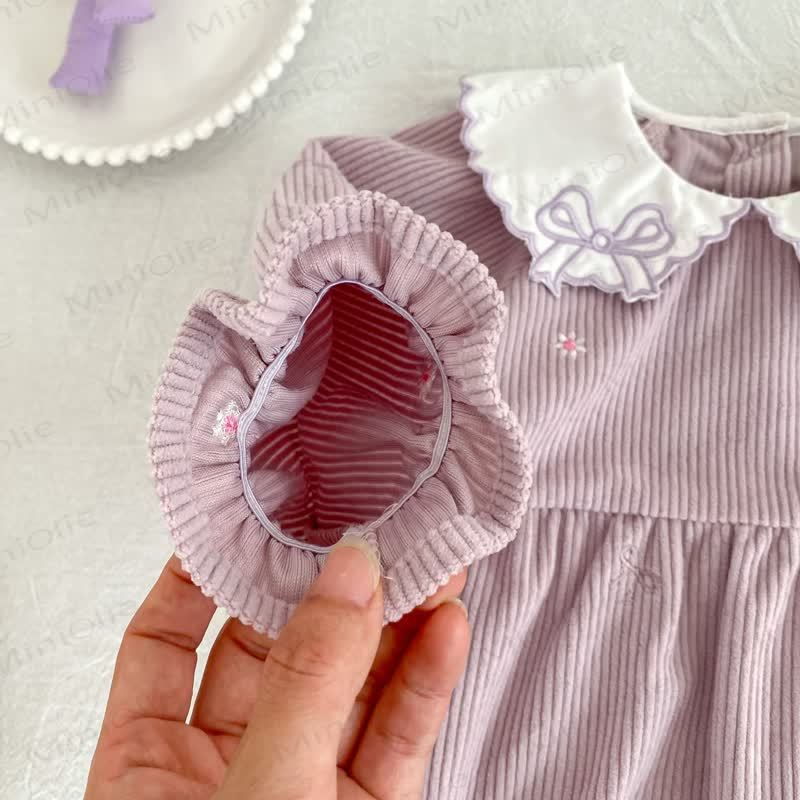 Baby Girl Corduroy Peter Pan Collar Dress and Bodysuit - image 11