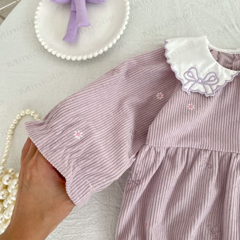 Baby Girl Corduroy Peter Pan Collar Dress and Bodysuit - image 10